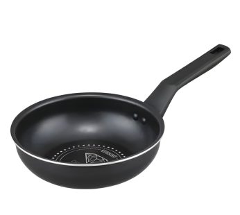 Irisu Ōyama- Diamond Coated Stir-Fry Pan Gas Stove Only 20cm Black Metallic VDG-W20