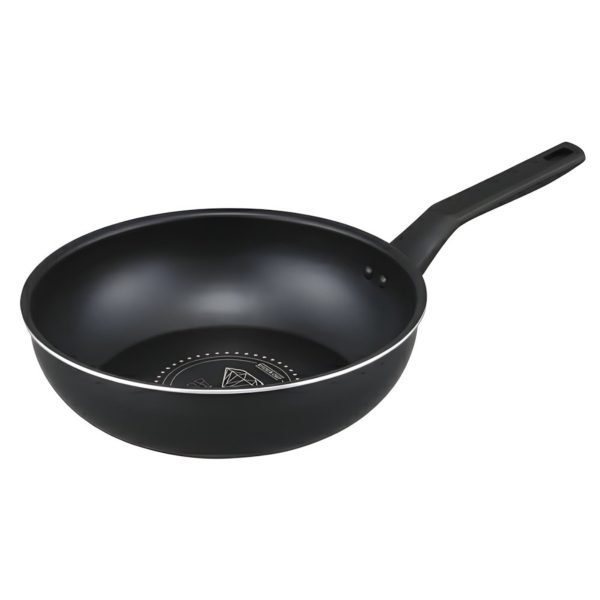 Irisu Ōyama- Diamond Coated Stir-Fry Pan Gas Stove Only 28cm Black Metallic VDG-W28