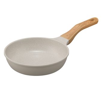 Irisu Ōyama- Natura Lightweight Frying Pan 20cm IH & Gas Compatible Gray Mocha NTL-F20MO