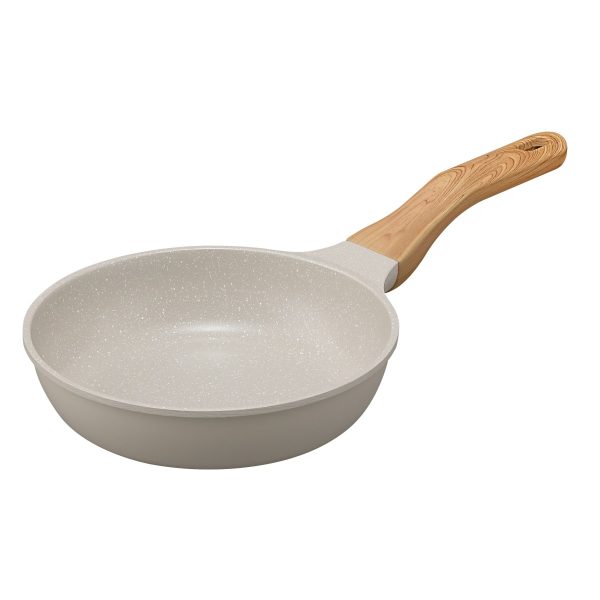 Irisu Ōyama- Natura Lightweight Frying Pan 20cm IH & Gas Compatible Gray Mocha NTL-F20MO
