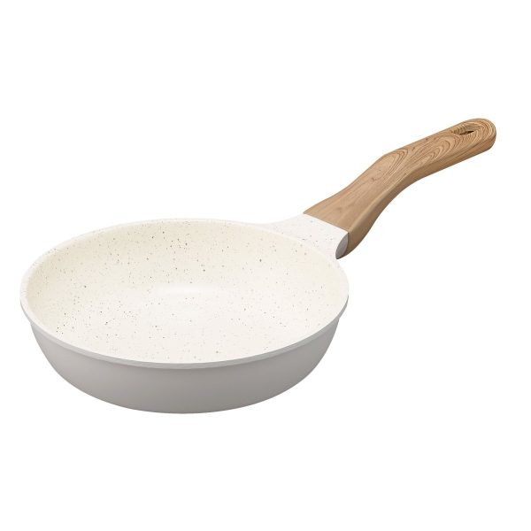Irisu Ōyama- Natura Lightweight Frying Pan 20cm IH & Gas Compatible Pearl Gray × Ivory NTL-F20PG