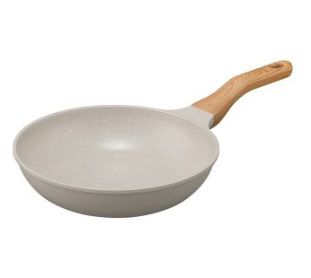 Irisu Ōyama- Natura Lightweight Frying Pan 24cm IH & Gas Compatible Gray Mocha NTL-F24MO