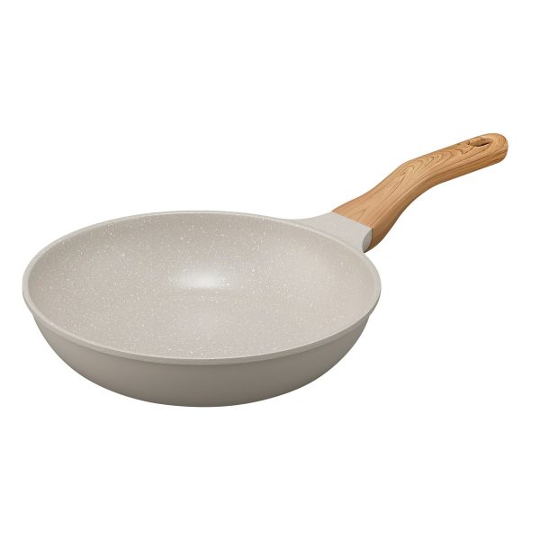 Irisu Ōyama- Natura Lightweight Frying Pan 24cm IH & Gas Compatible Gray Mocha NTL-F24MO