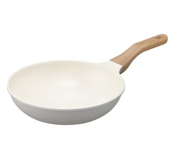 Irisu Ōyama- Natura Lightweight Frying Pan 24cm IH & Gas Compatible Pearl Gray × Ivory NTL-F24PG