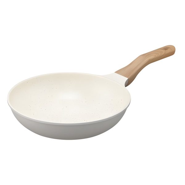 Irisu Ōyama- Natura Lightweight Frying Pan 24cm IH & Gas Compatible Pearl Gray × Ivory NTL-F24PG