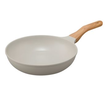 Irisu Ōyama- Natura Lightweight Frying Pan 26cm IH & Gas Compatible Gray Mocha NTL-F26MO