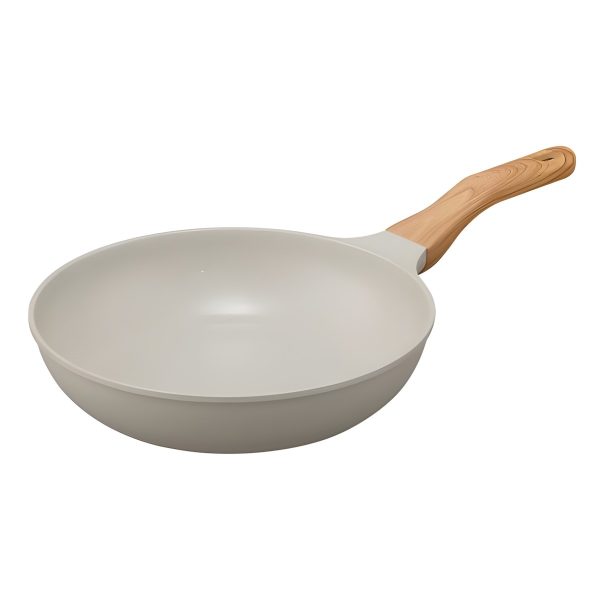 Irisu Ōyama- Natura Lightweight Frying Pan 26cm IH & Gas Compatible Gray Mocha NTL-F26MO