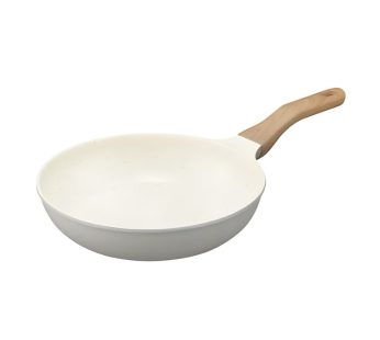 Irisu Ōyama- Natura Lightweight Frying Pan 26cm IH & Gas Compatible Pearl Gray × Ivory NTL-F26PG