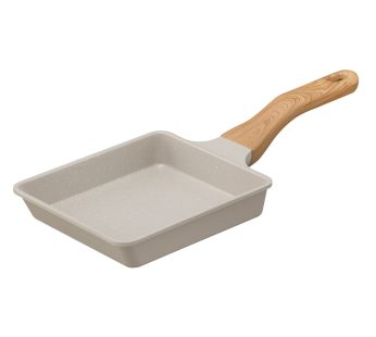 Irisu Ōyama- Natura Lightweight Tamagoyaki Pan IH & Gas Compatible Gray Mocha NTL-EGMO