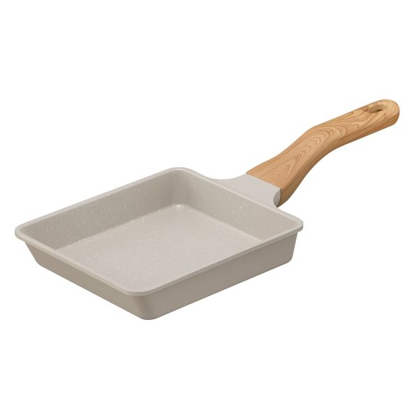 Irisu Ōyama- Natura Lightweight Tamagoyaki Pan IH & Gas Compatible Gray Mocha NTL-EGMO