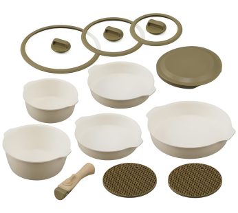 Irisu Ōyama- Frying Pan That Becomes a Plate 12-Piece Set Ivory DPAN-12S