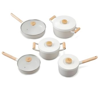 Irisu Ōyama- Luonto Series Frying Pan & Pot 10-Piece Set White LUO-SE10W