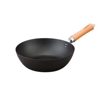 Irisu Ōyama- Iron Stir-Fry Pan 28cm Black SCW-28