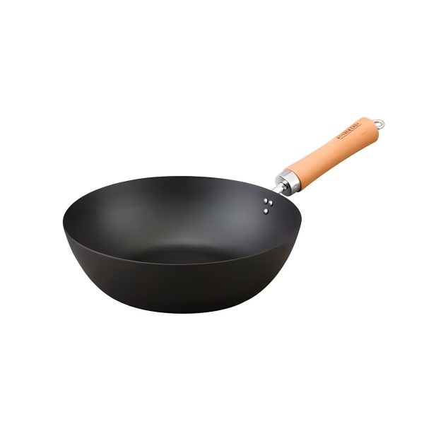 Irisu Ōyama- Iron Stir-Fry Pan 28cm Black SCW-28