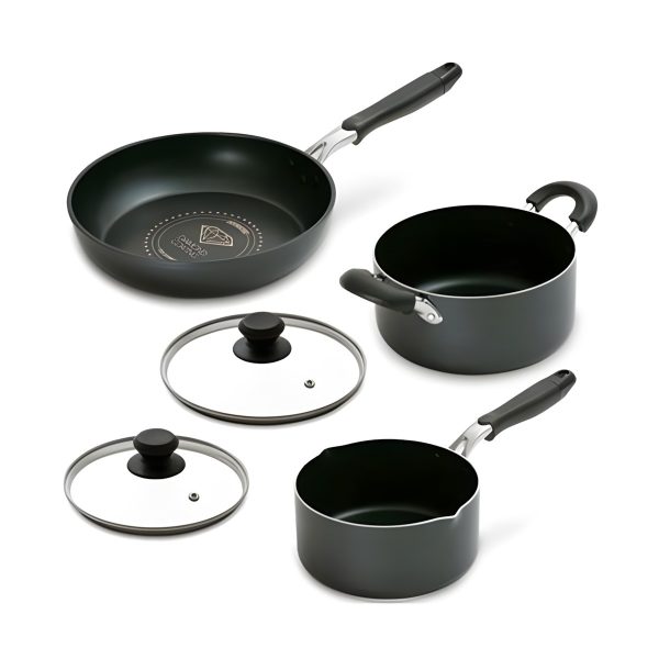 Irisu Ōyama- Diamond Coated Frying Pan & Pot 5-Piece Set Black DCI-FP5S