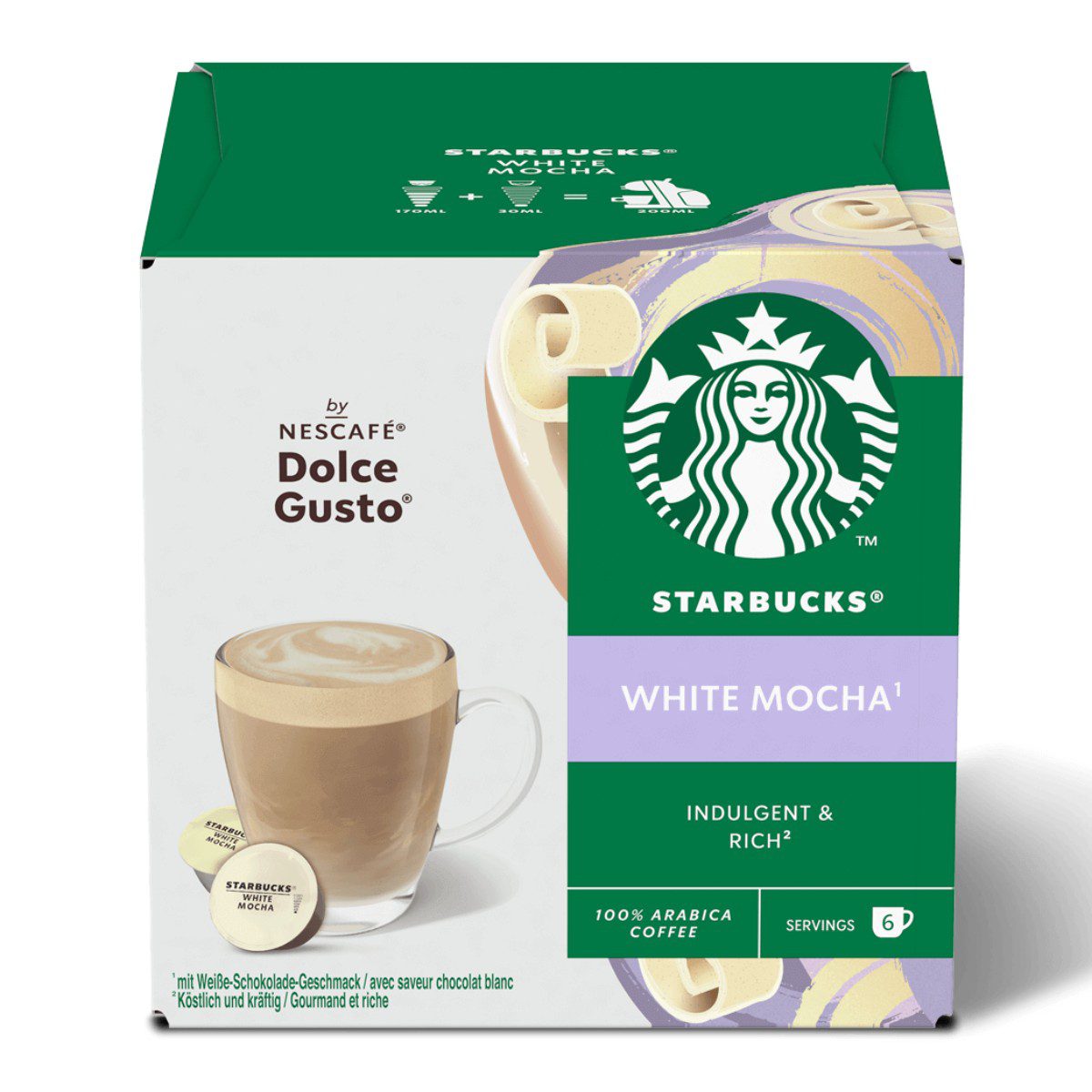 雀巢- 星巴克® 白摩卡 Nescafé Dolce Gusto 專用膠囊 12入(咖啡6入+奶6入)