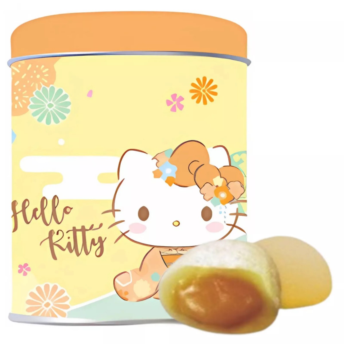 紅桜花- ハローキティ マンゴー大福（丸缶入り） 90g
