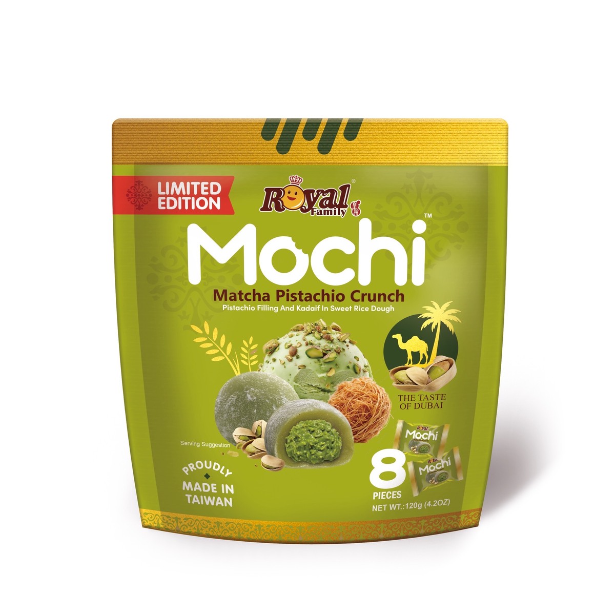 皇族- 杜拜巧克力風味麻糬-抹茶開心果口味 120g