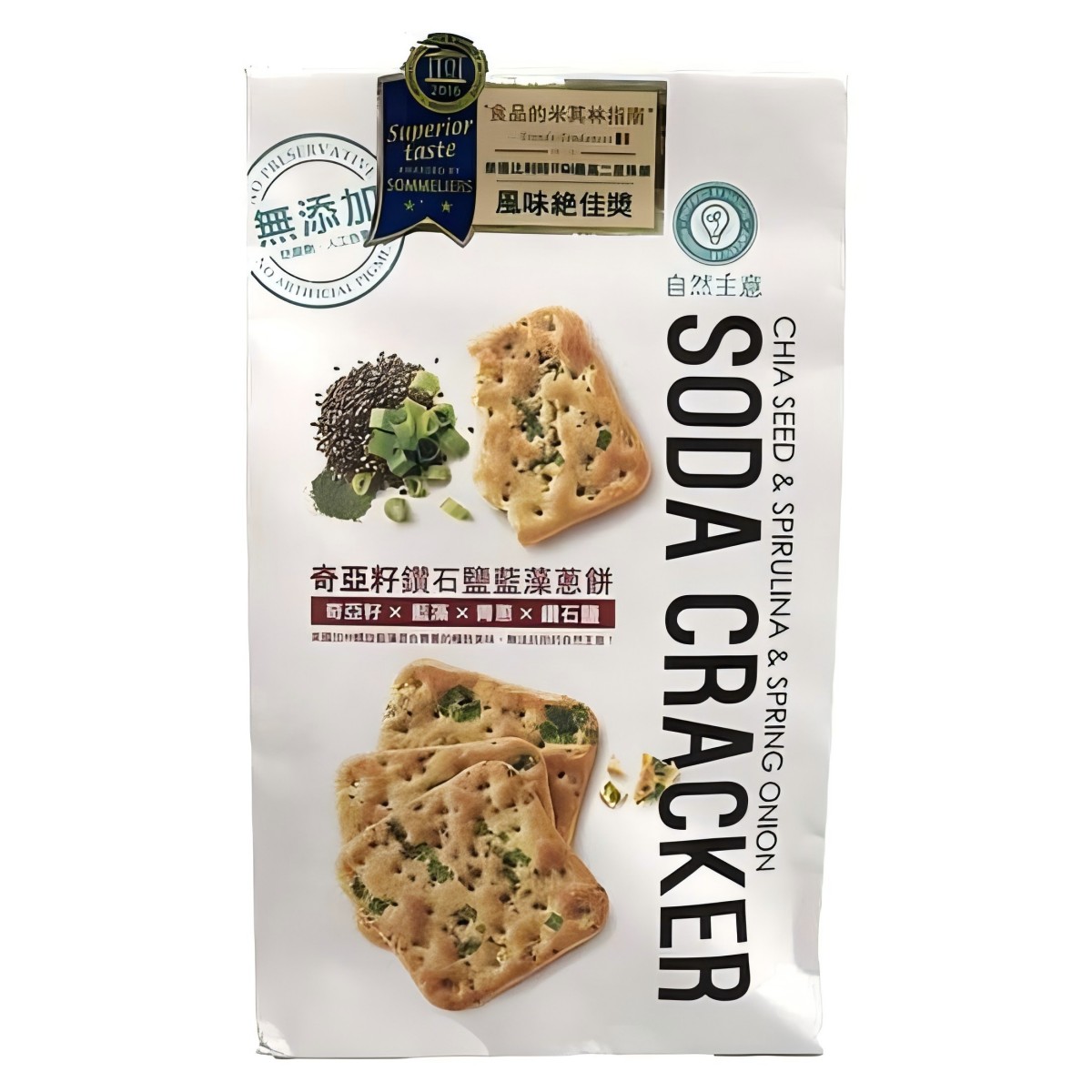 自然主意- 奇亞籽X鑽石鹽藍藻蔥餅 6入 袋裝 108g