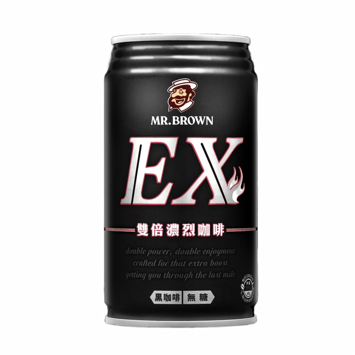 伯朗- EX雙倍濃烈咖啡(無糖) 330ml