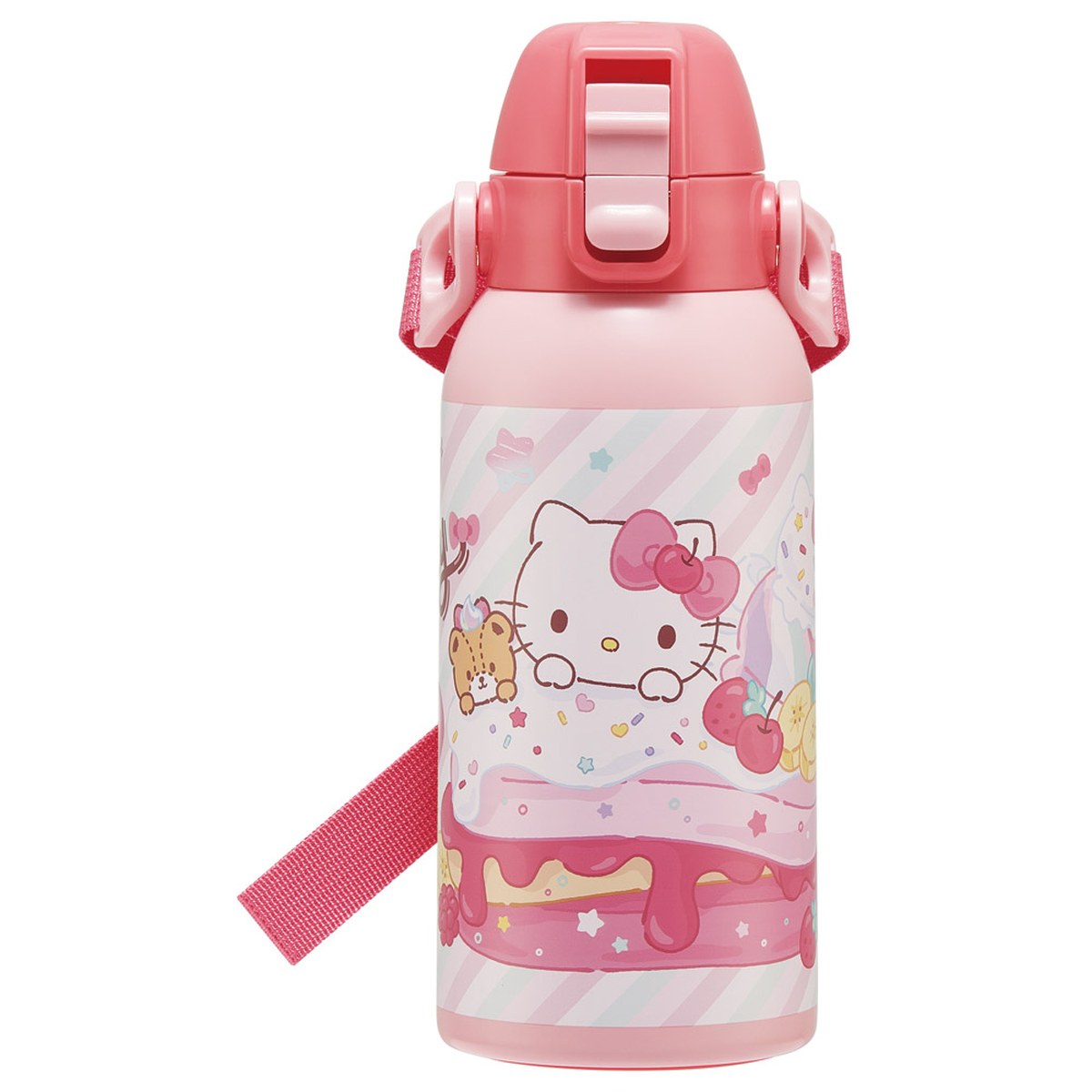 Skater- Direct Drink Bottle with Shoulder Strap - Hello Kitty Fancy Snacks Sweets